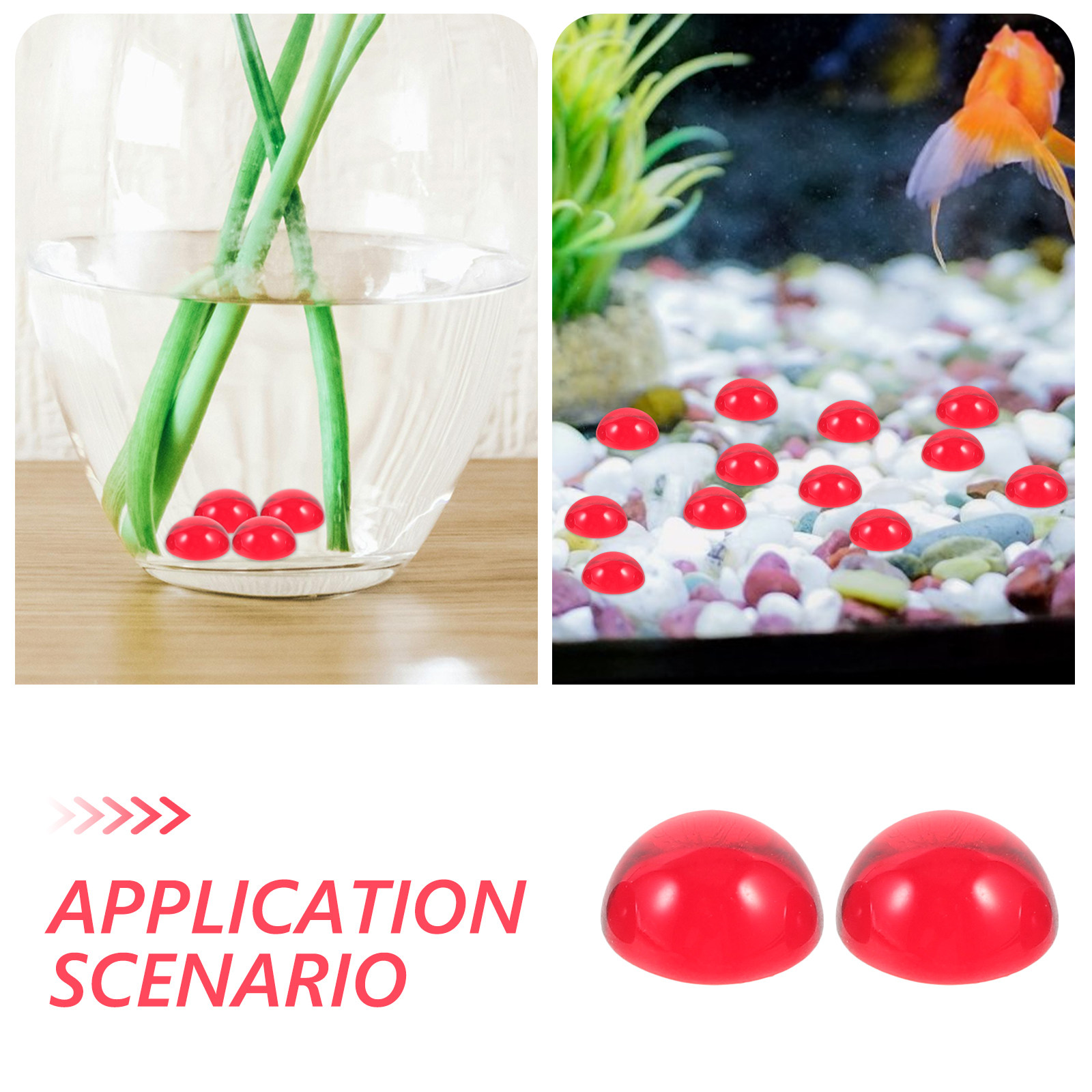 50Pcs Red Glass Pebbles Vase F - Planted Tank recension och pris