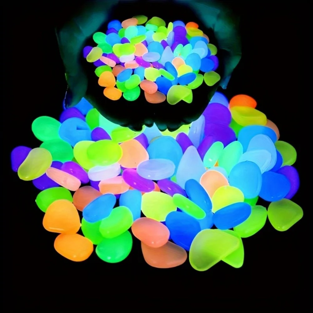 100pcs Glow In The Dark Pebble - Plant Aquarium Pot recension och pris
